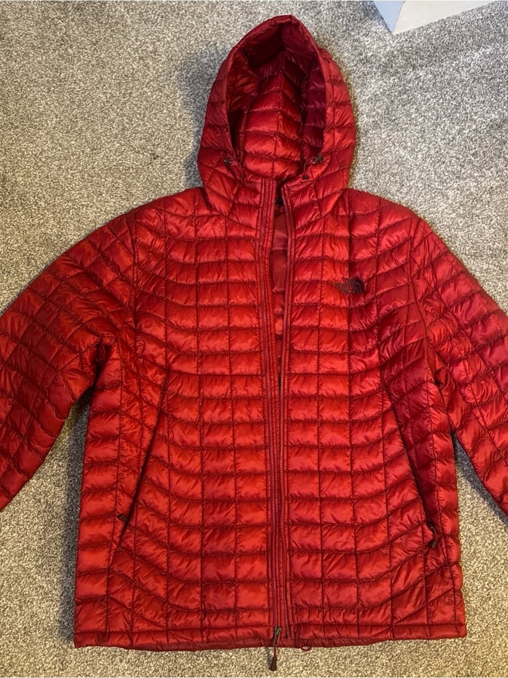 The North Face Crimson Red Hooded Lightweight Quilted Jacket